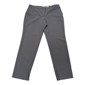 Lafayette 148 Waldorf Slim Slit Ankle Pants Gray Tapered Stretch 12